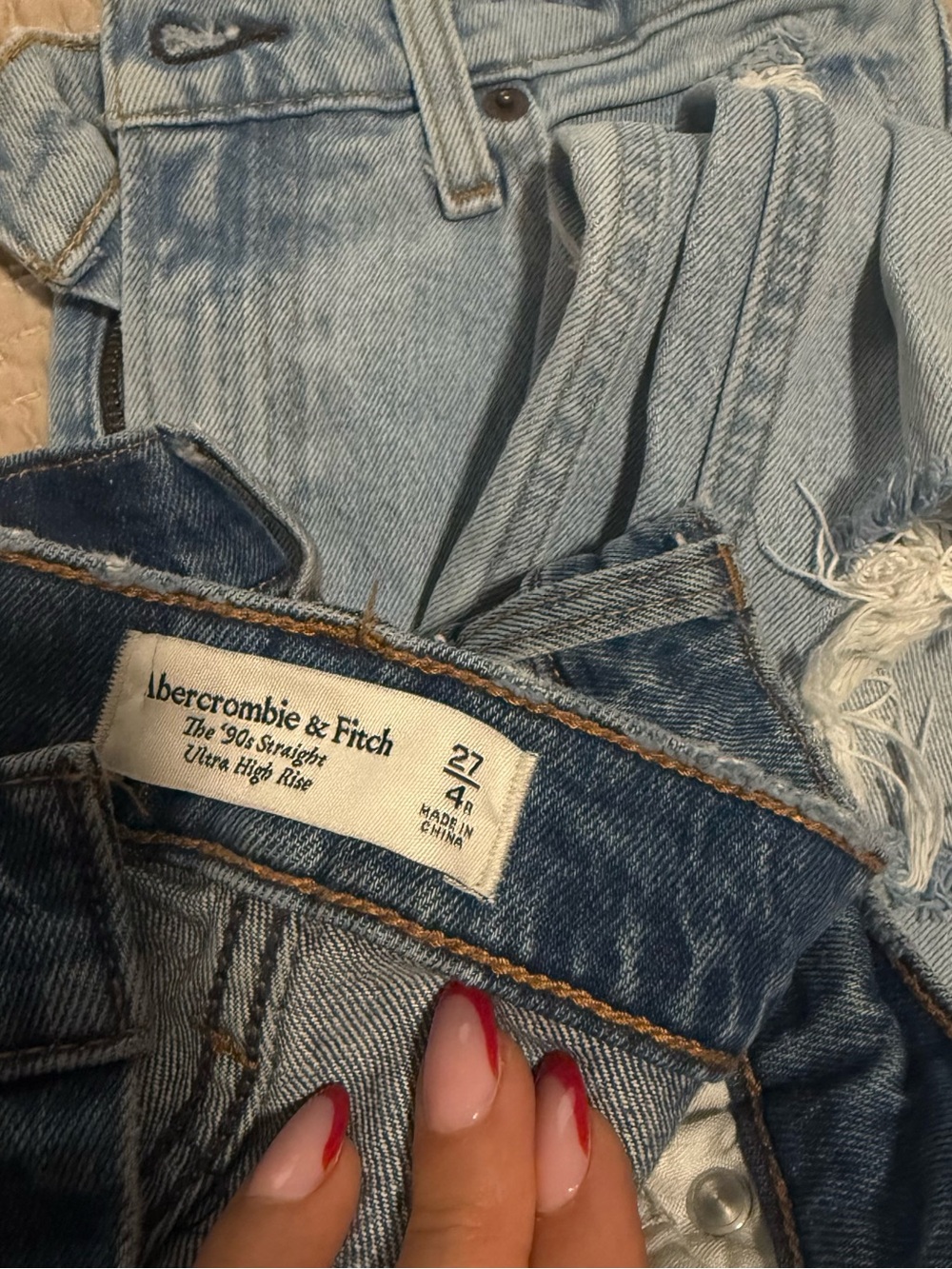 Abercrombie & Fitch Light Blue Distressed Skinny Jeans - Picture 2 of 2